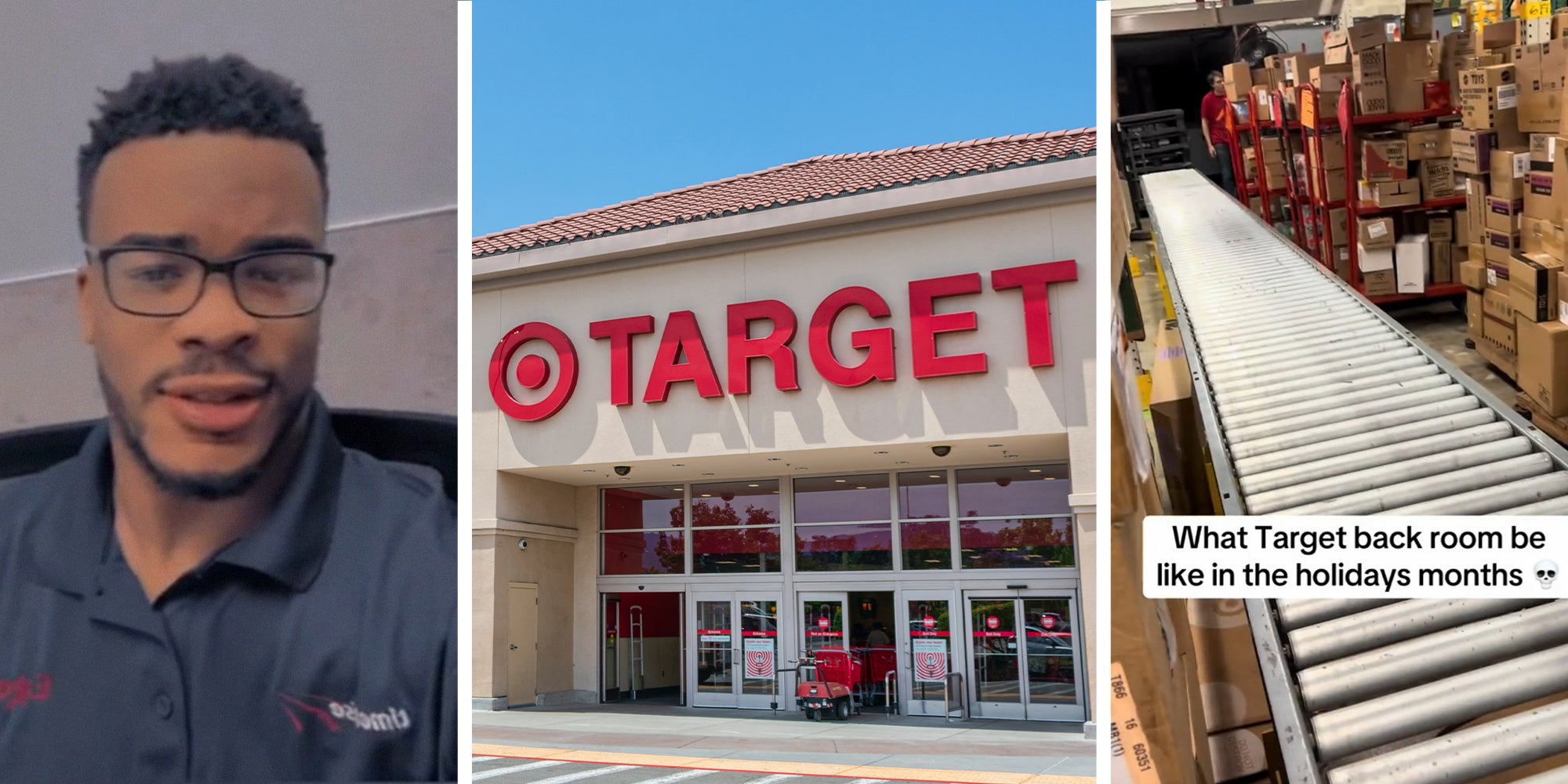 Target Store Worker(l) Target Store Front(c) Target Back Room(r)