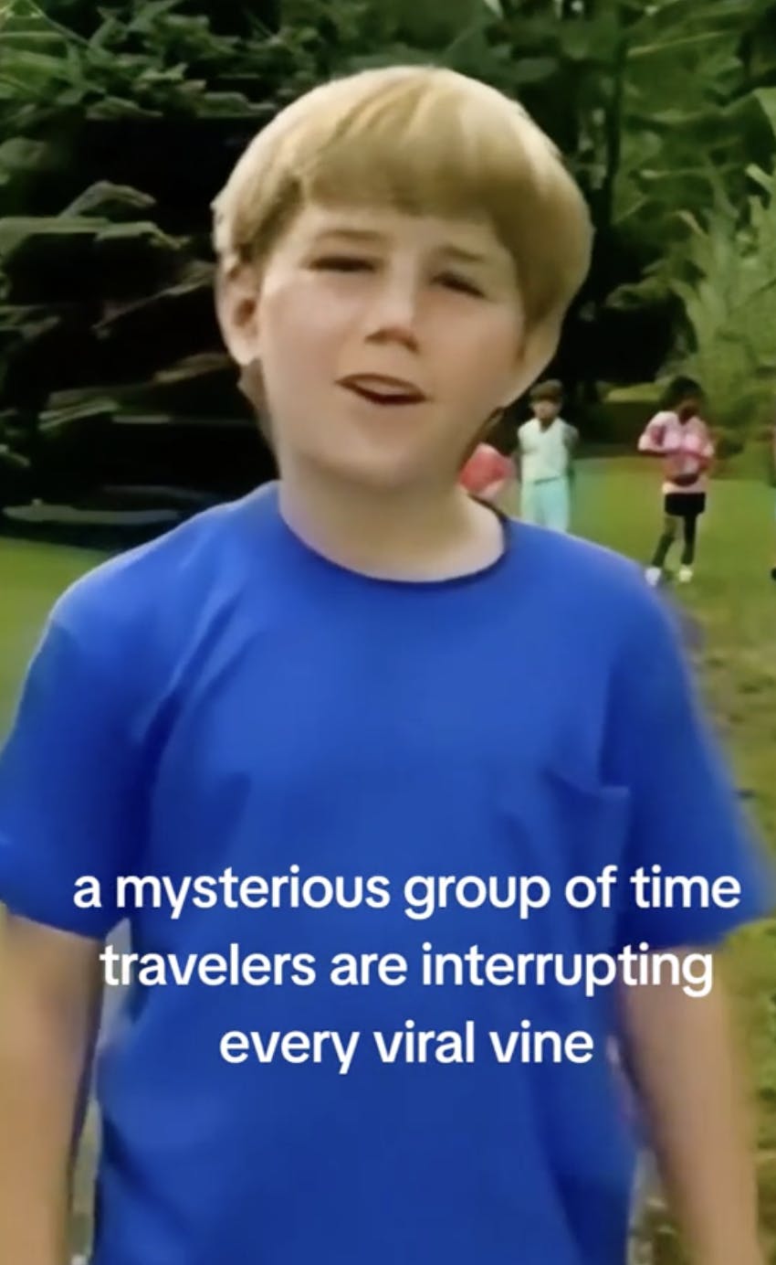 time travelers interrupting meme