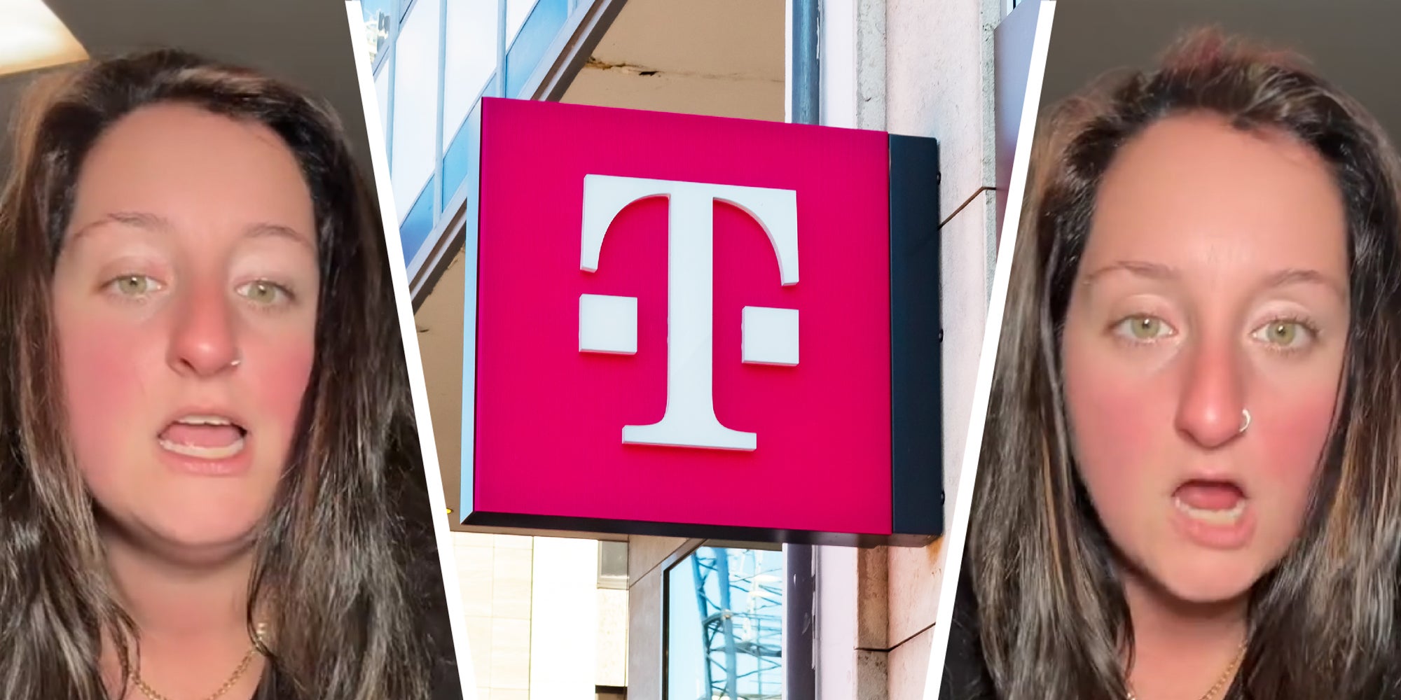 3 panel image: in the middle is the T-Mobile logo. On the sides a person explains.