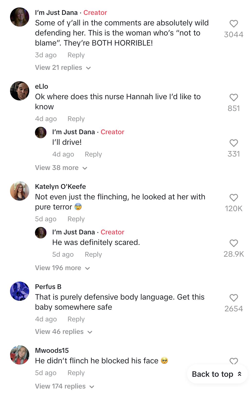 A screenshot of various comments to the Hannah Hiatt video