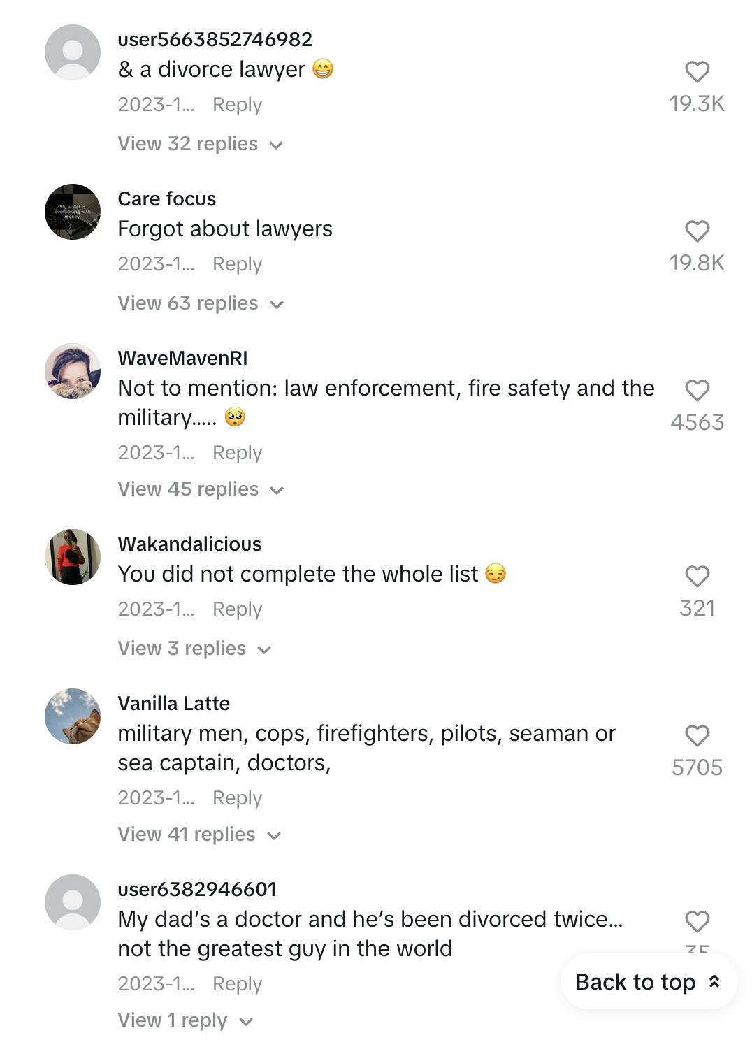 A comment section on Boston Family Attorney's TikTok video.