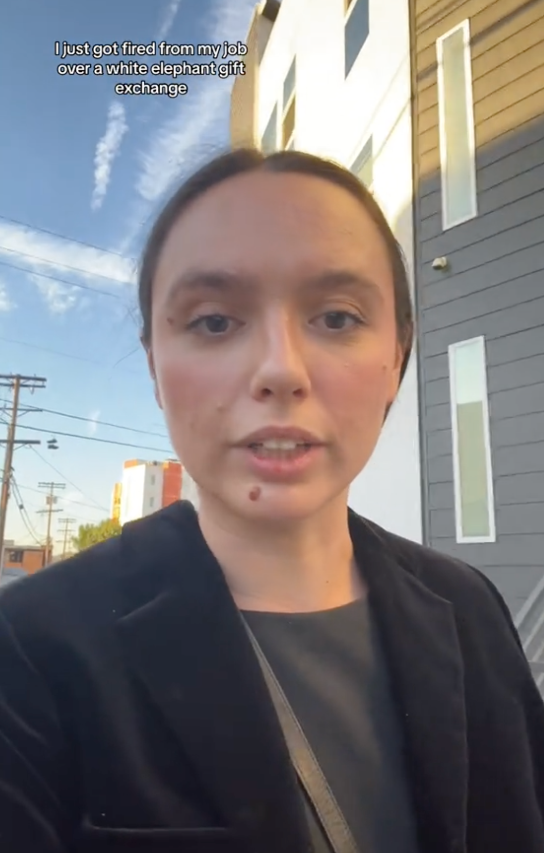 A still from Louisa Melcher's Tik Tok account explaining how she got fired from her job but won a PS5