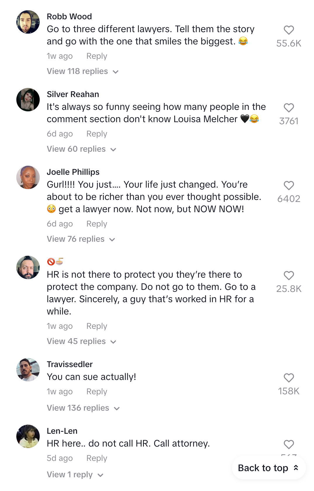 Reactions from Louisa Melcher's TikTok