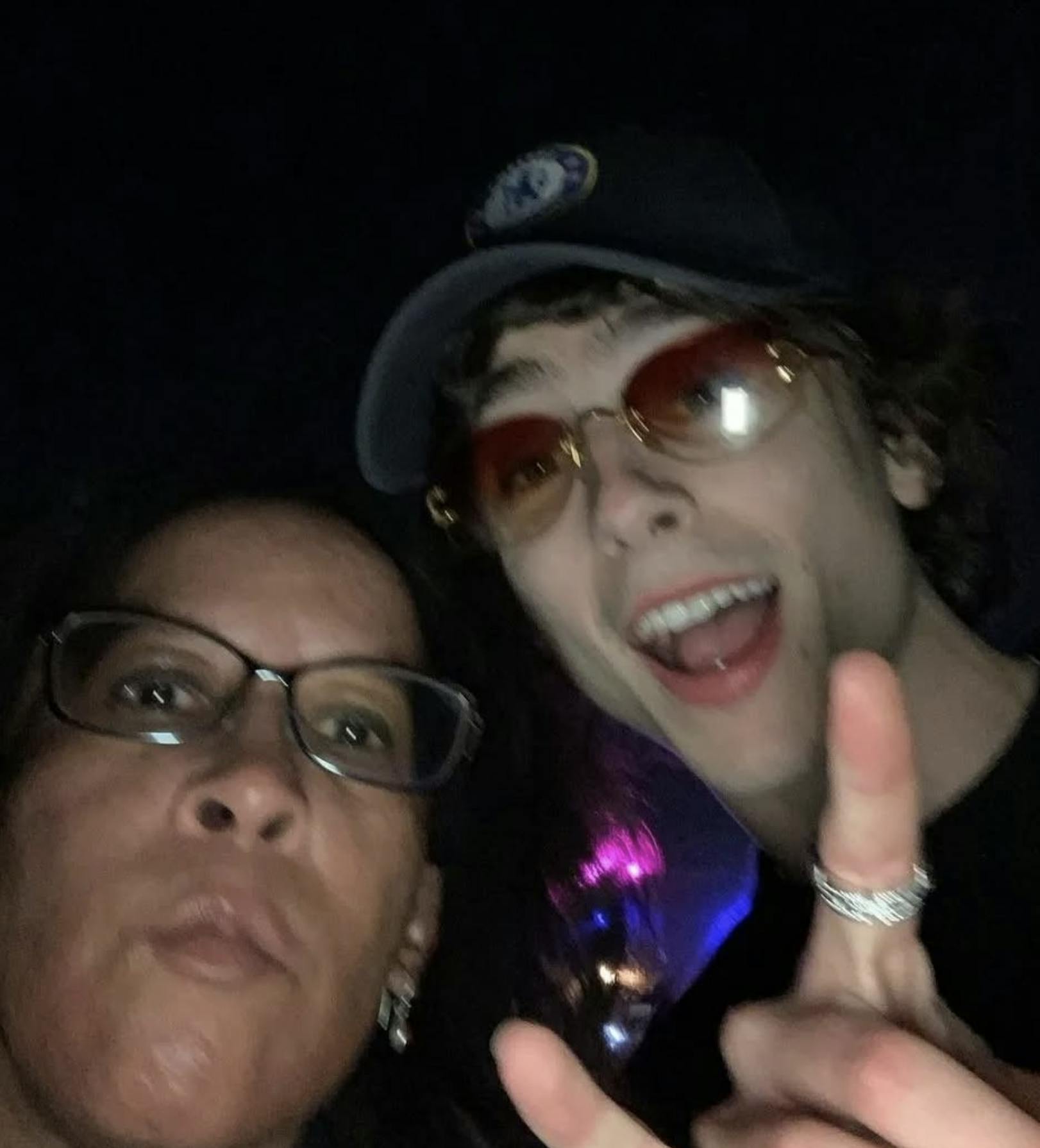 A selfie of Timothee Chalamet and Simone