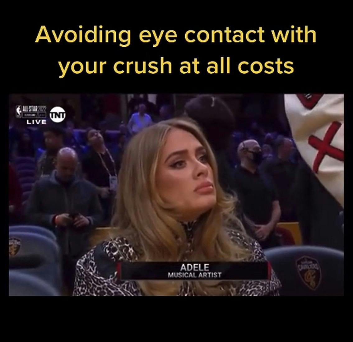 adele nba meme 'avoiding eye contact with your crush at all costs'