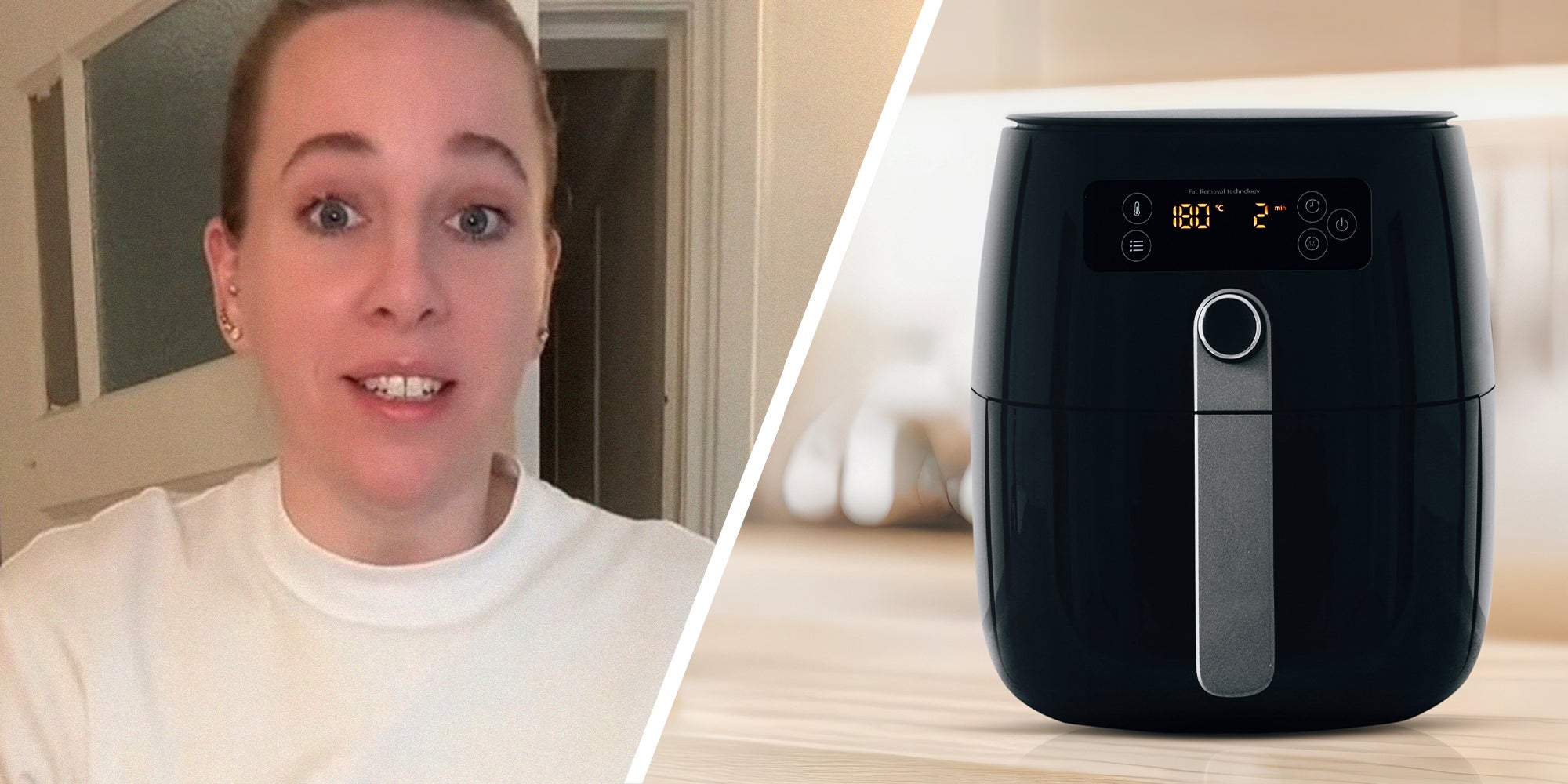 Woman shares Air Fryer Hack(l) Air Fryer(r)