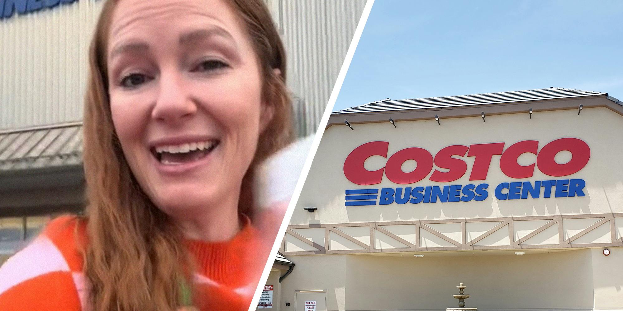 woman sharing the experience she had at Costco Business Center(l) Costco Business Center(r)