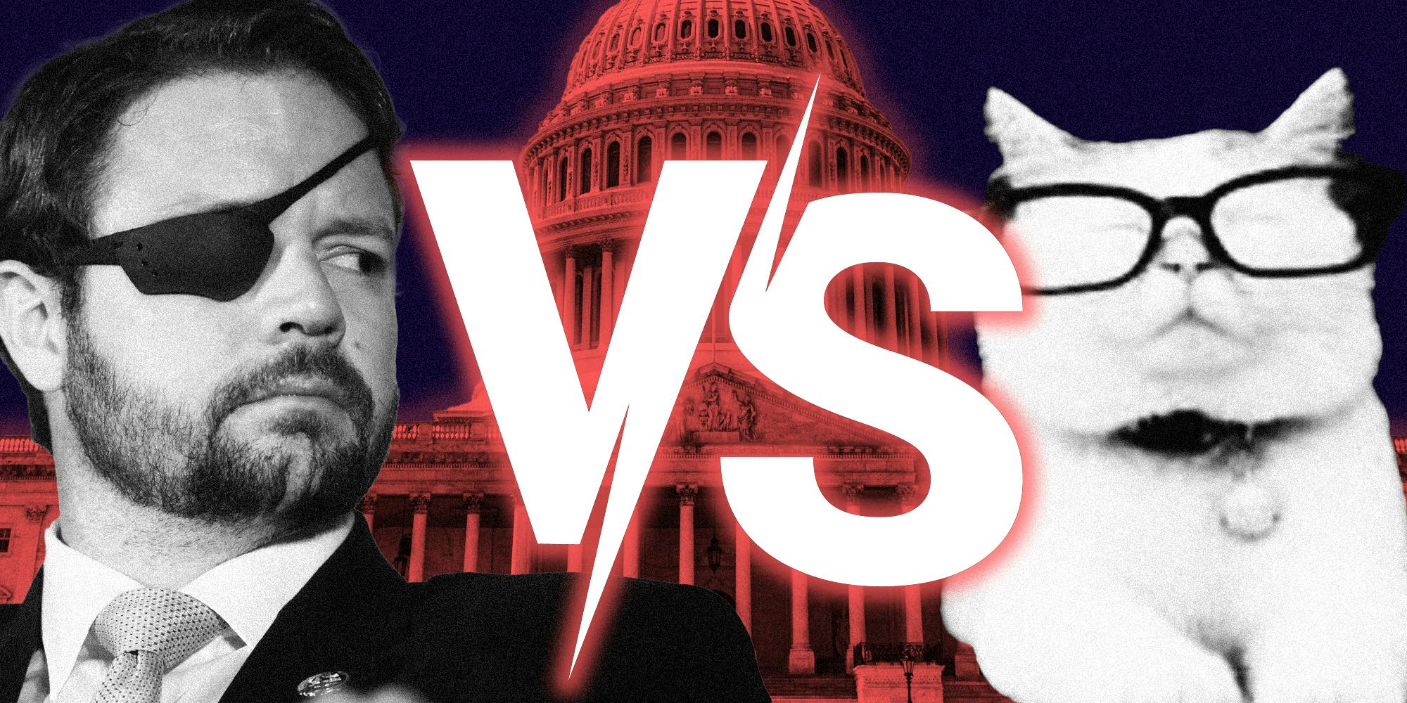 Dan Crenshaw vs Catturd in front of capitol building