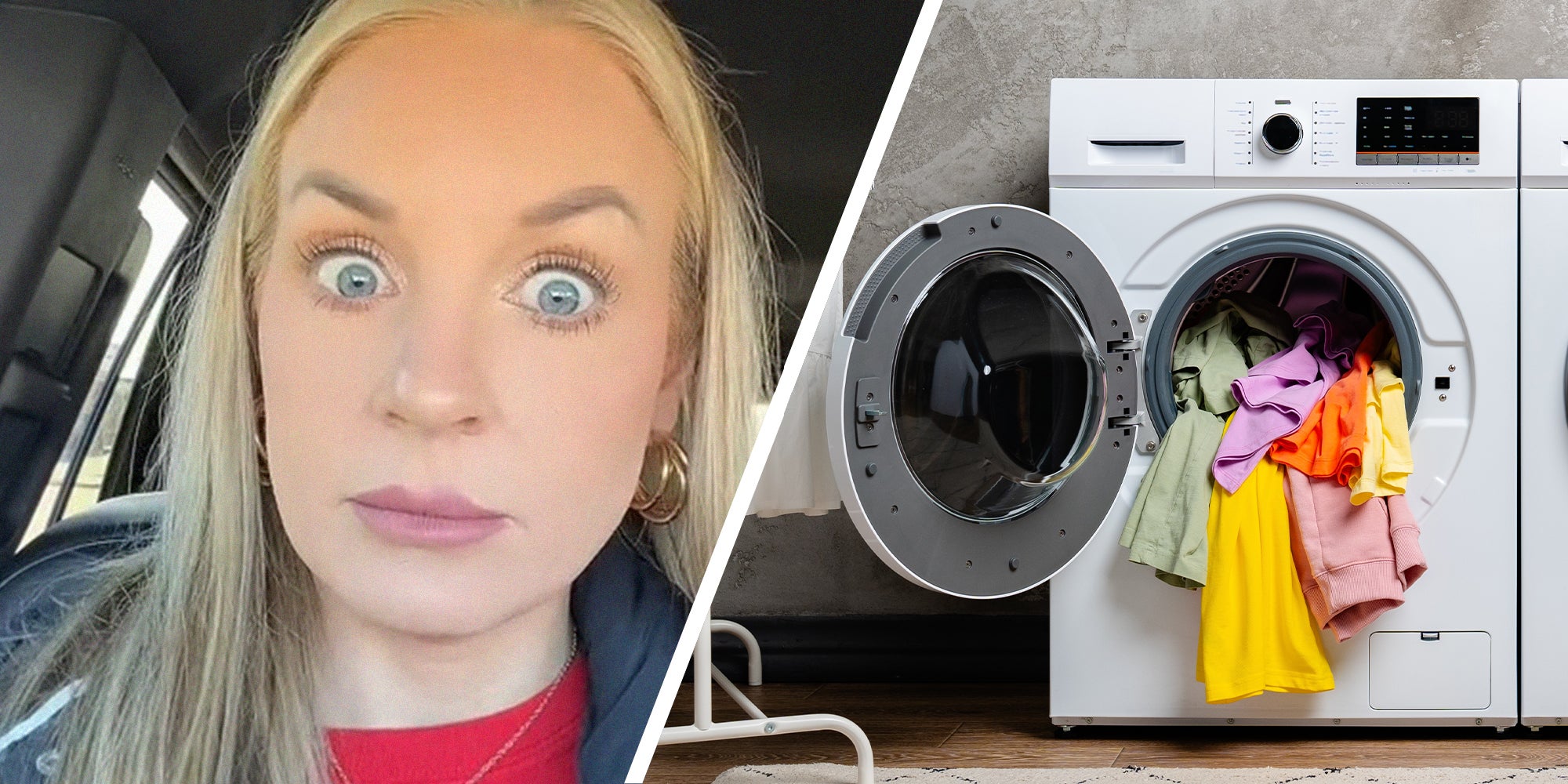 woman shares how dirty washing machines are(l) Front Loaded Washing Machine(r)