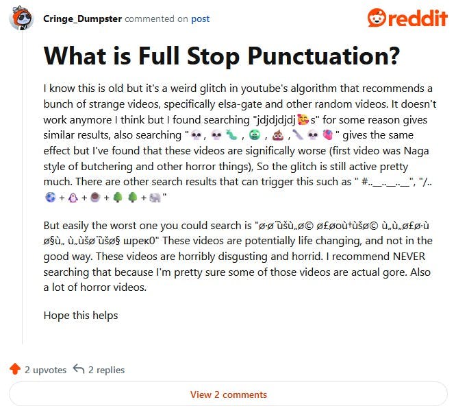 full stop punctuation alternatives