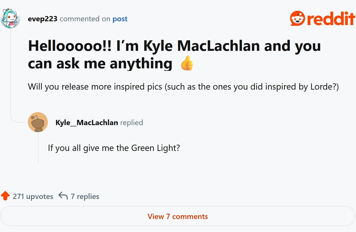 kyle maclachlan ama response