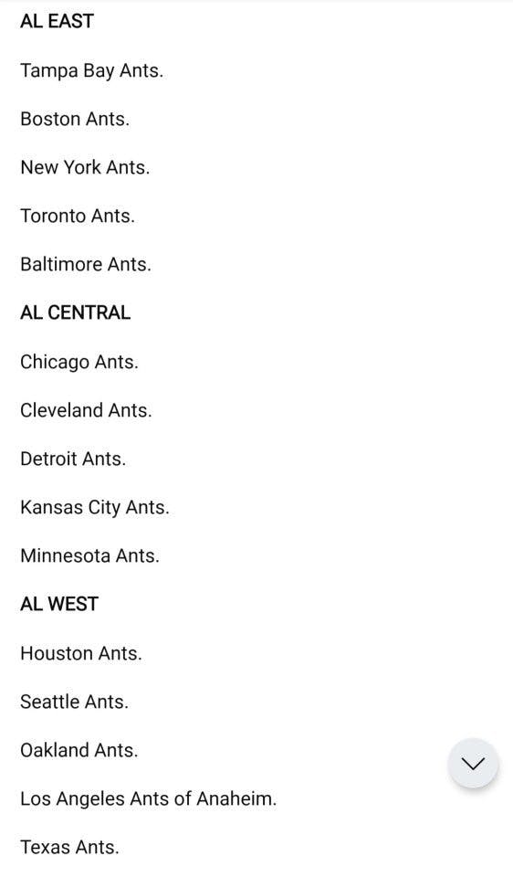 Load-bearing post screenshot featuring a Reddit post from the subreddit r/baseball about baseball teams rebranding to their most common animal in their region: the ant.