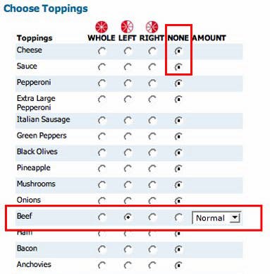 domino's pizza customization options