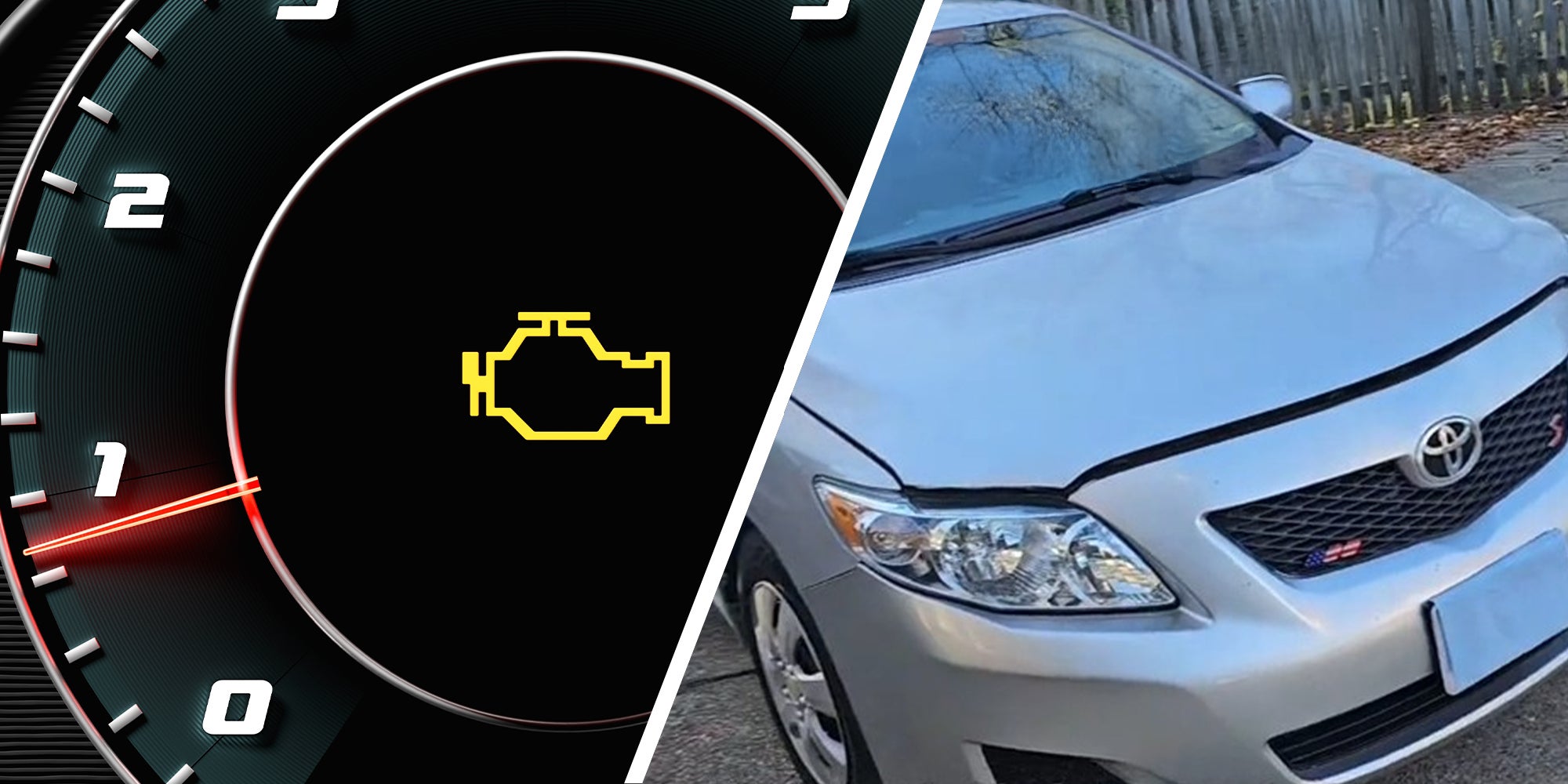 Check Engine dashboard(l) Toyota Car(r)