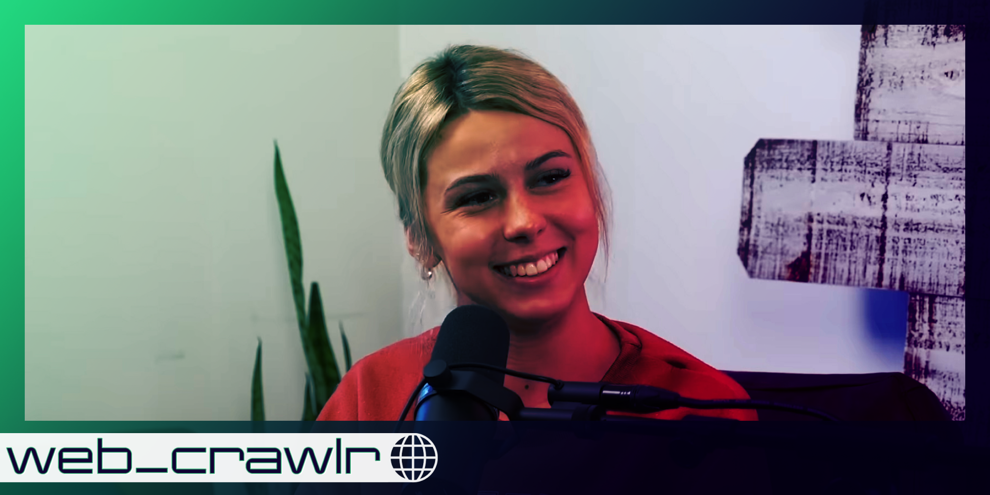 Hawk Tuah girl. The Daily Dot newsletter web_crawlr logo is in the bottom left corner.