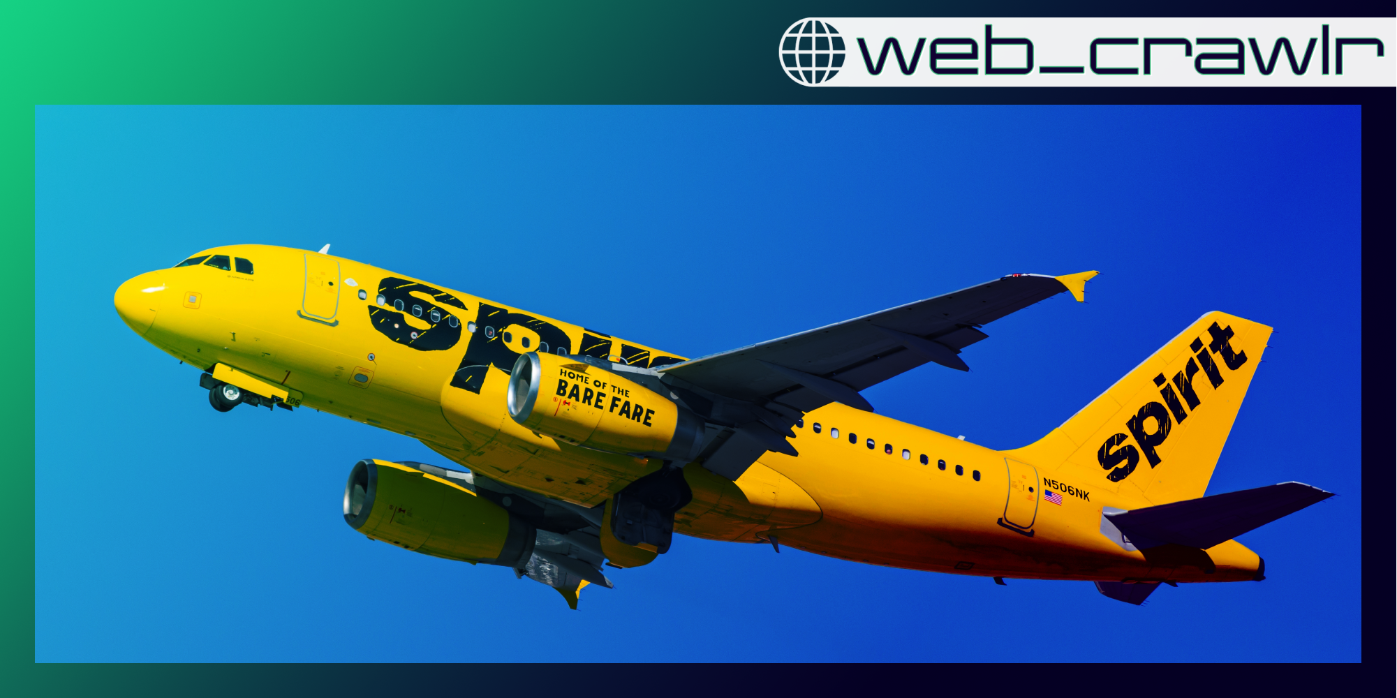 A Spirit Airlines plane. The Daily Dot newsletter web_crawlr logo is in the top right corner.