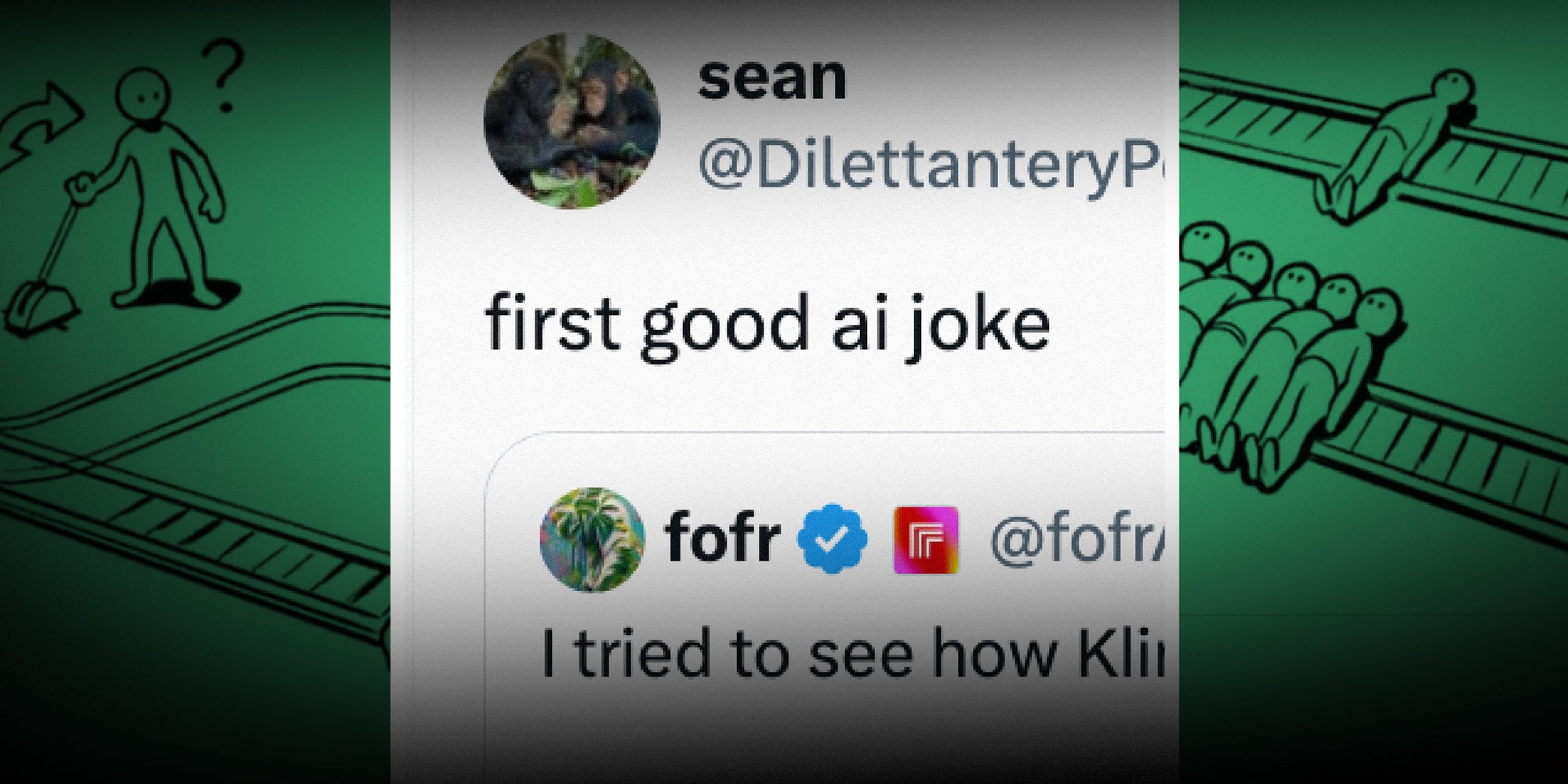 Screengrab of a tweet saying, 'first good ai joke.'