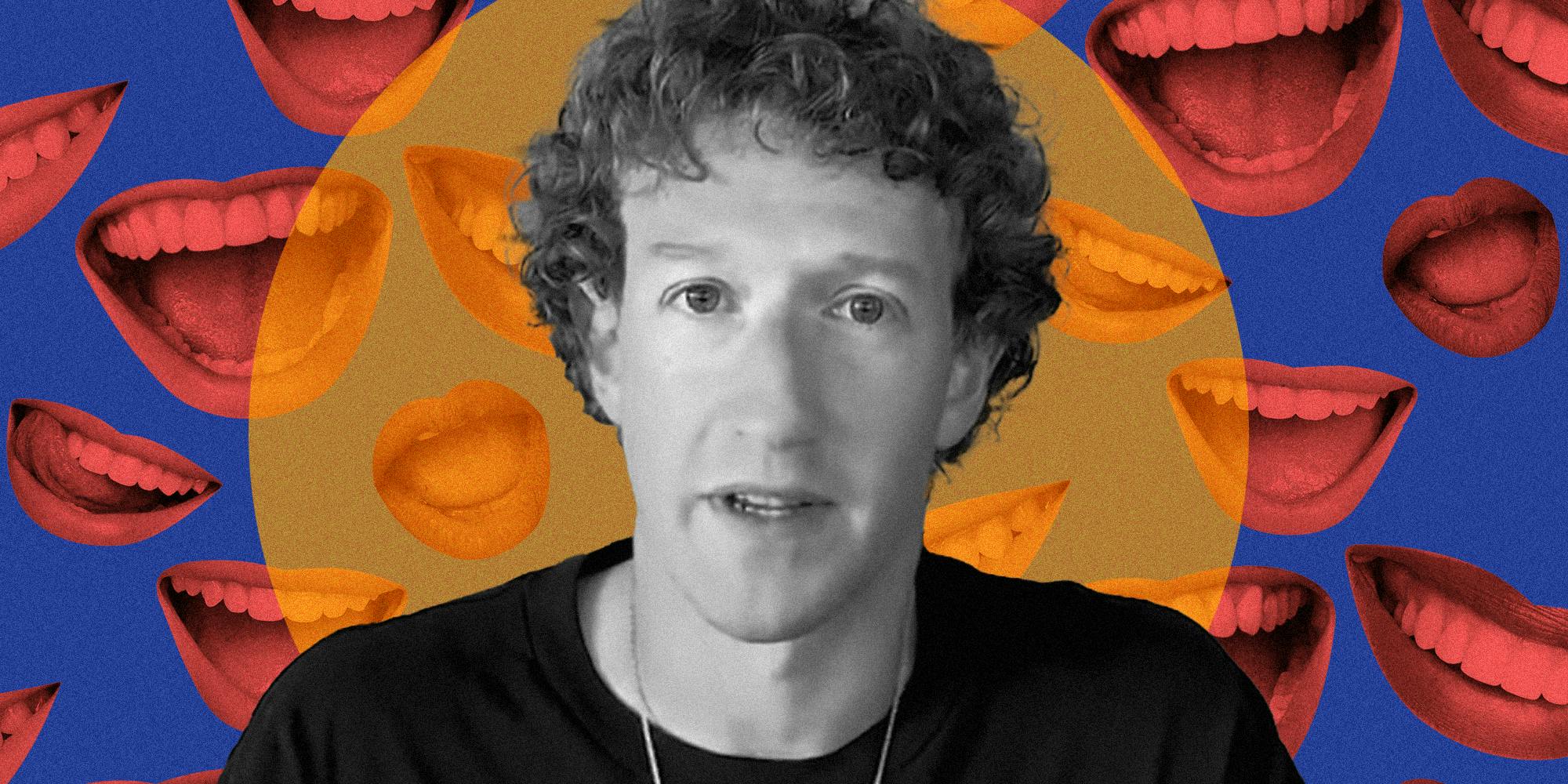 Mark Zuckerberg over mouths talking