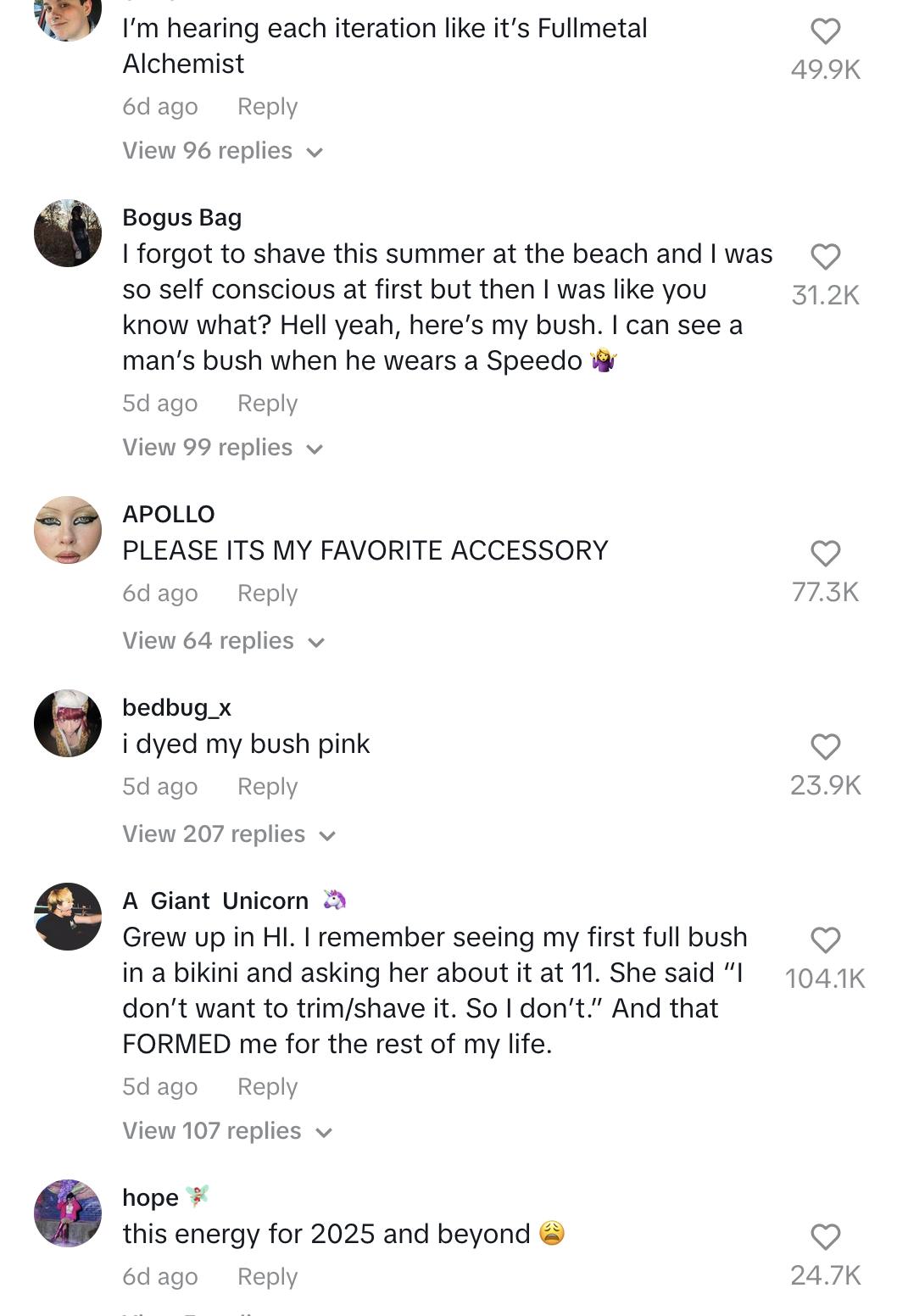 more Reactions to 'full bush in a bikini' video