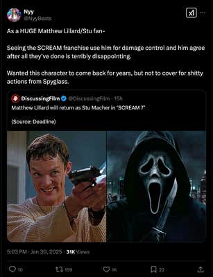 A tweet sharing Lillard's return but criticizing spyglass