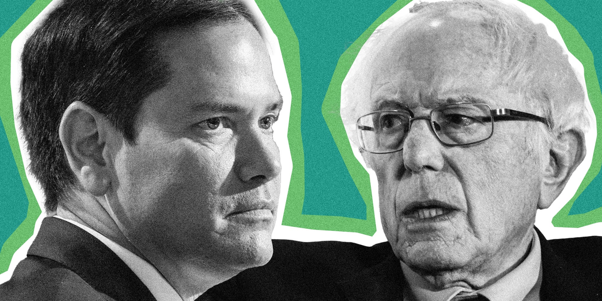 Marco Rubio(l), Bernie Sanders(r)