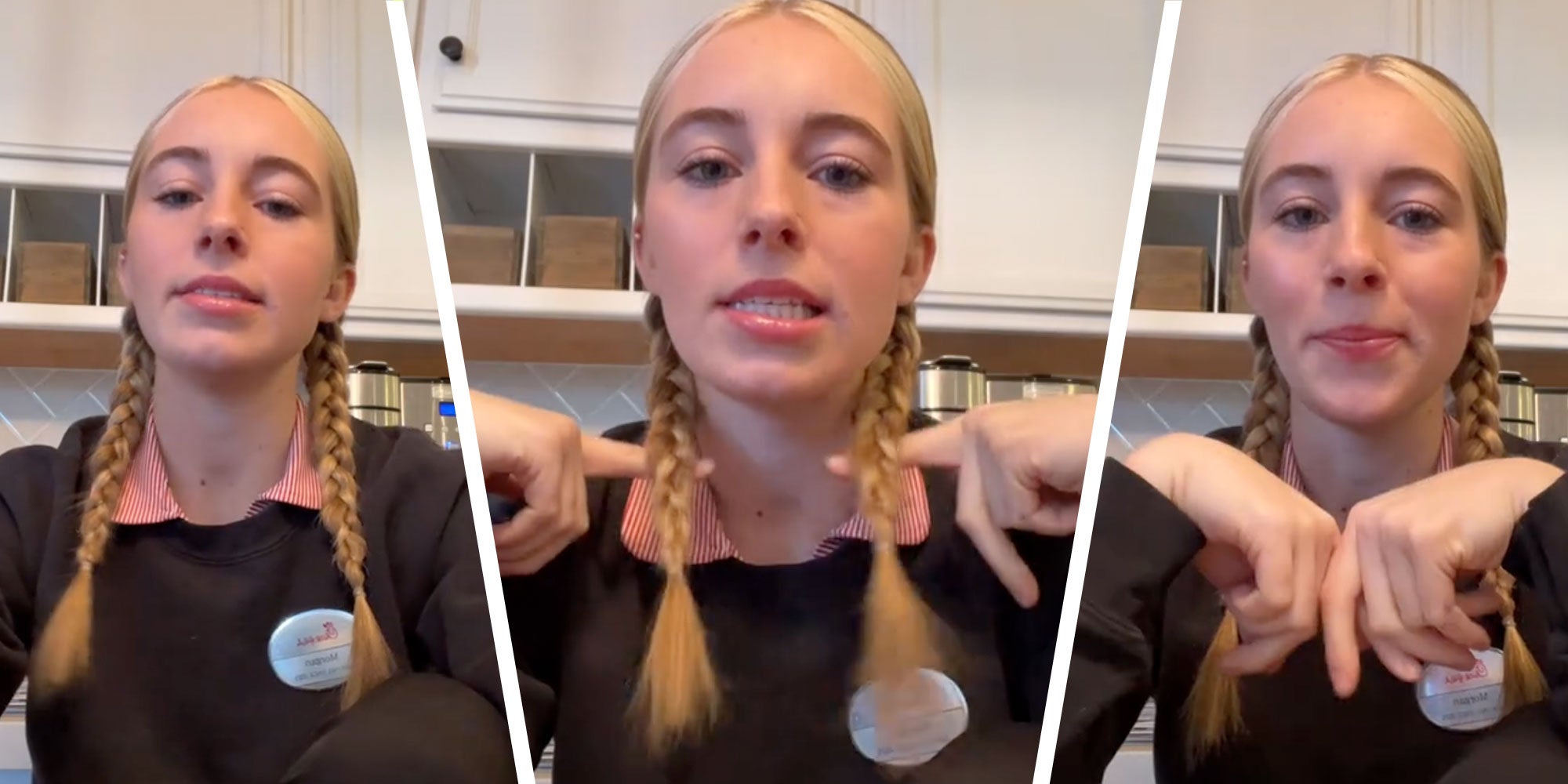 Three side by side photos of @ shawtywitdavlogsquad from their Tiktok.