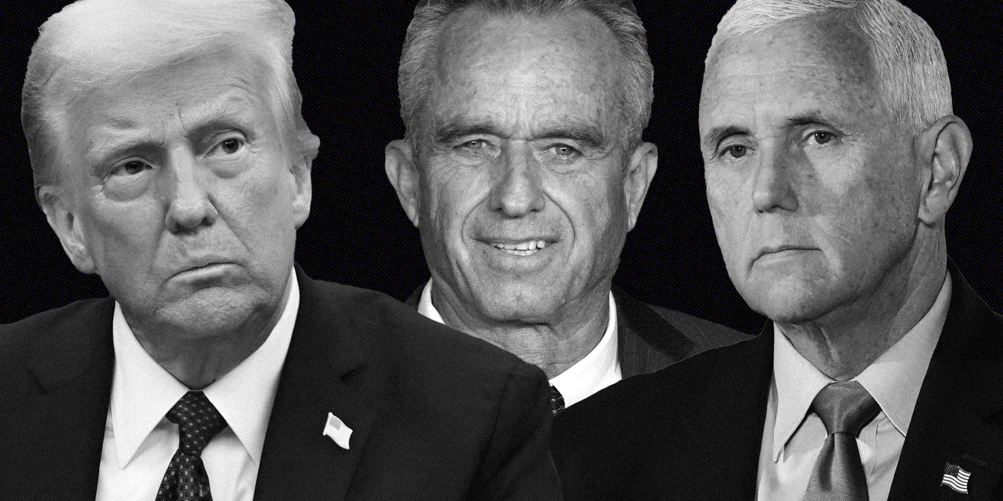 Donald Trump, RFK Jr, Mike Pence with tweet from mike pence "President Trump was right the first time...Senators, vote no on RFK Jr."