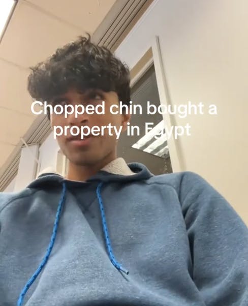 I bought a property in Egypt meme referencing Chopped Chin.