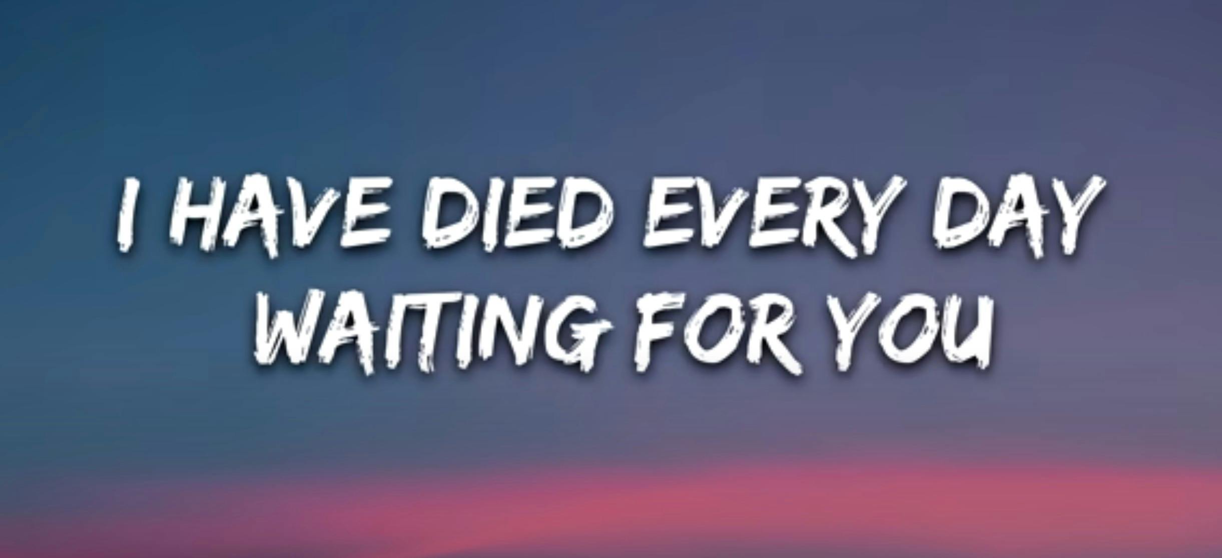 a thousand years lyric video shot that reads 'i have died every day waiting for you'