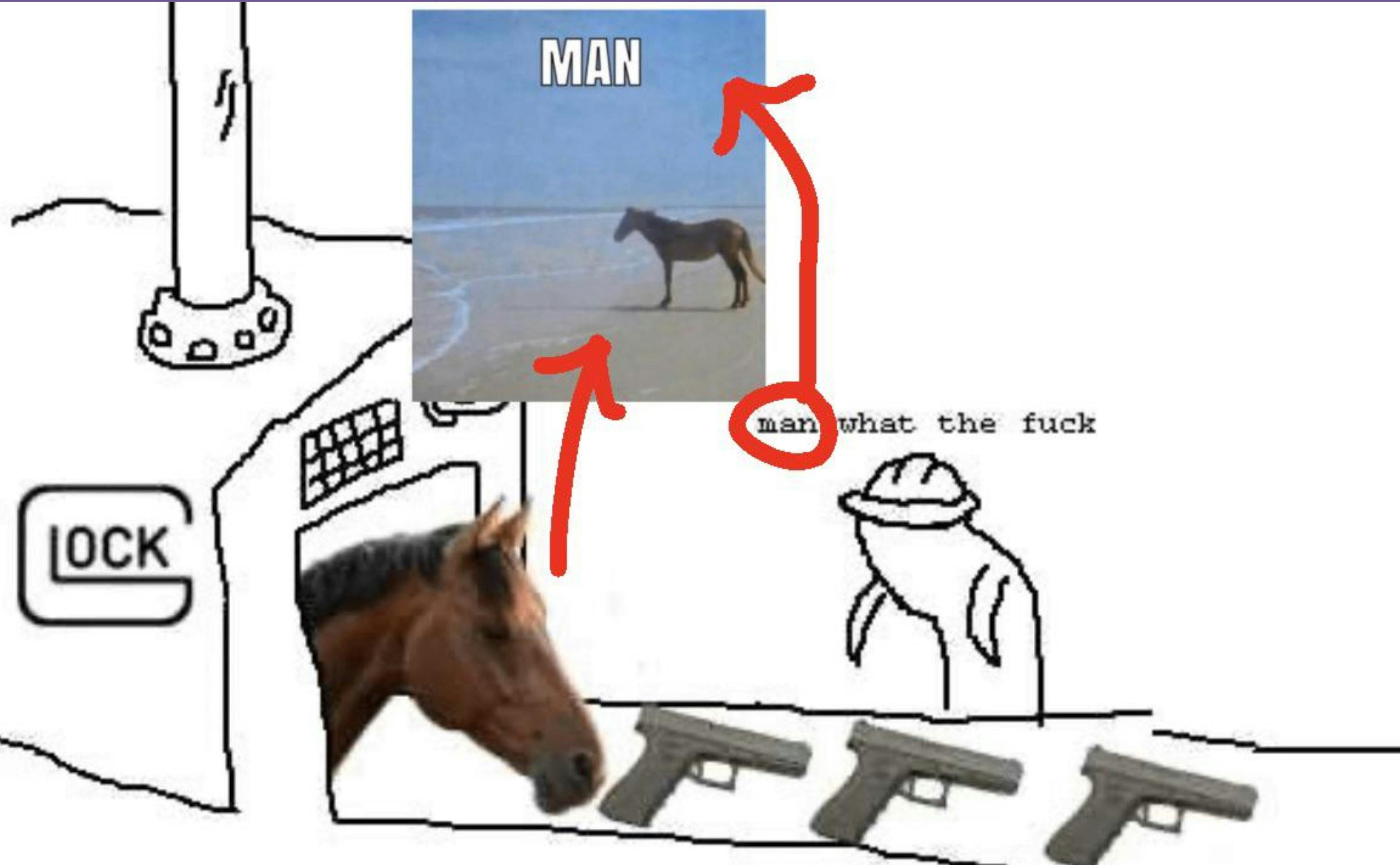 triangle factory man horse meme