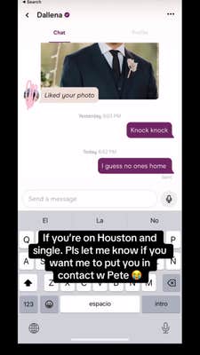 Screenshot of a Hinge experiment conversation.