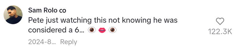 TikTok comment, text reads, "