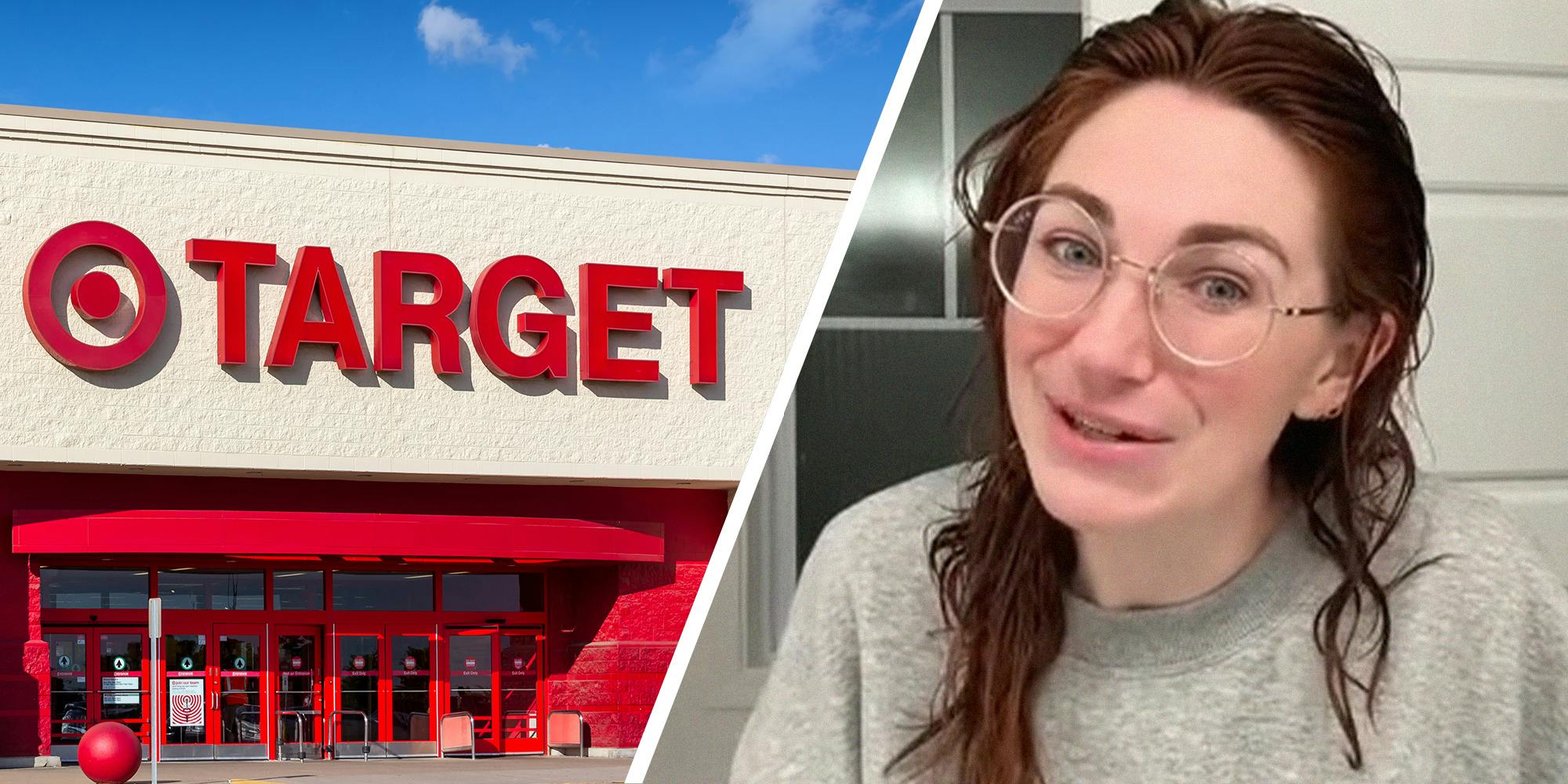 Target Store Front(l) Woman shares what she saw at target store(r)