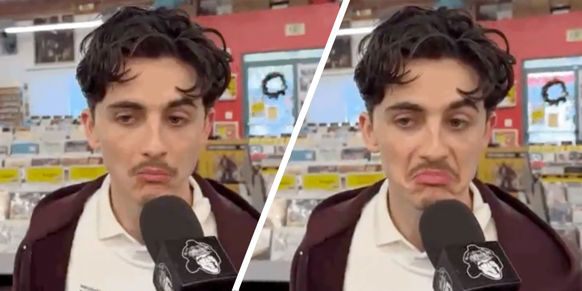 Timothée Chalamet Frowning Becomes A Reaction Meme After Nardwuar Interview