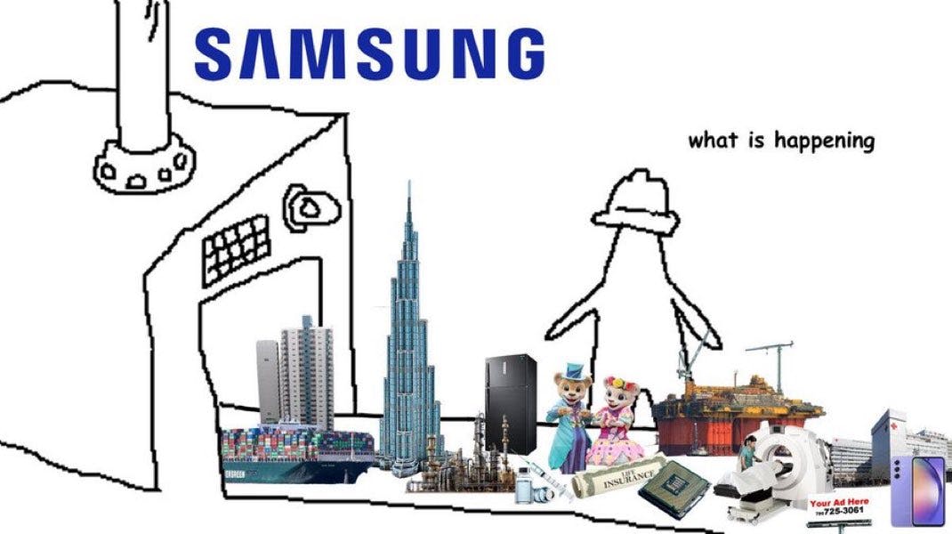 samsung triangle factory meme