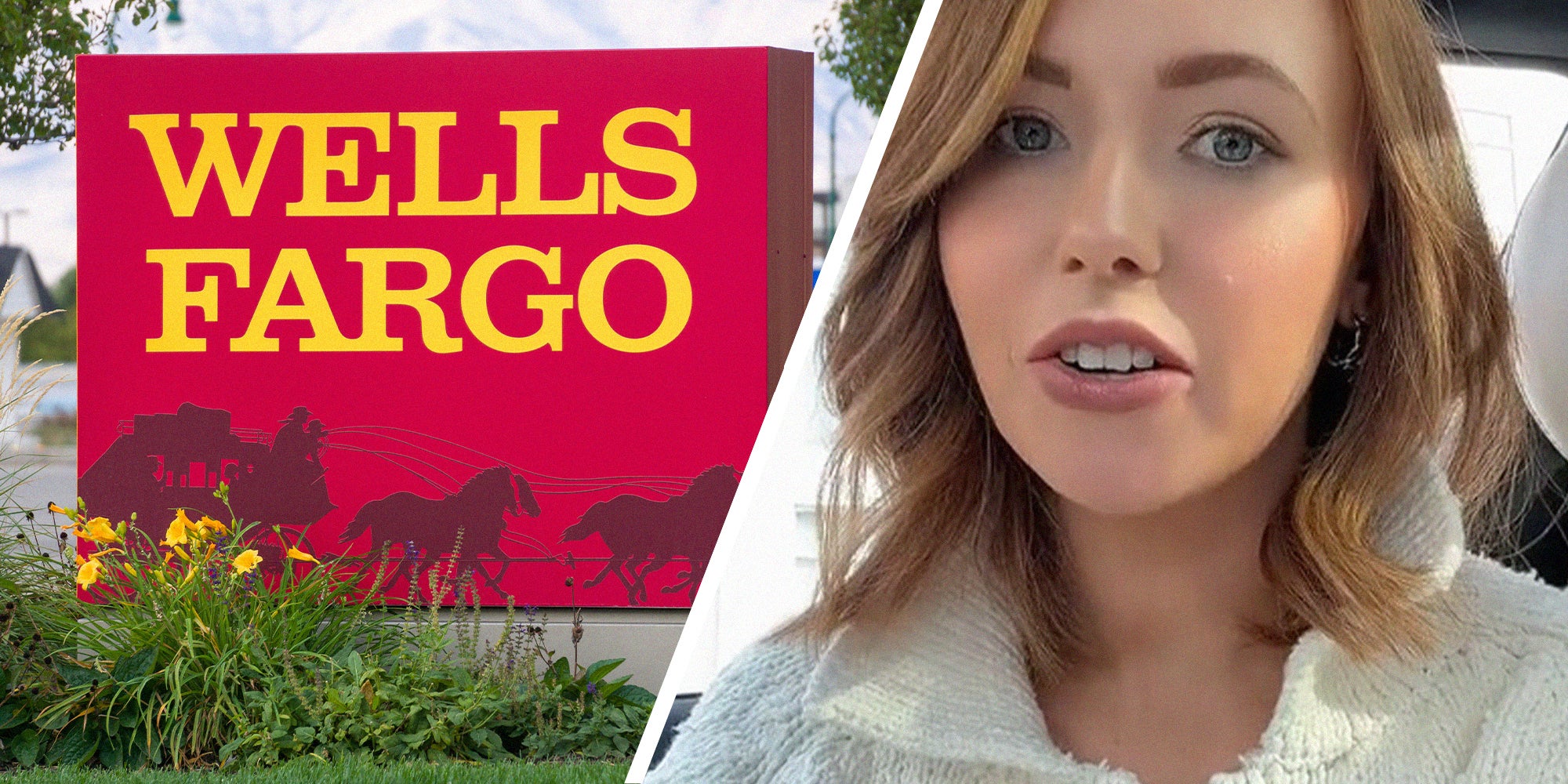 Wellsfargo sign(l) Woman shares her experience at WellsFargo(l)