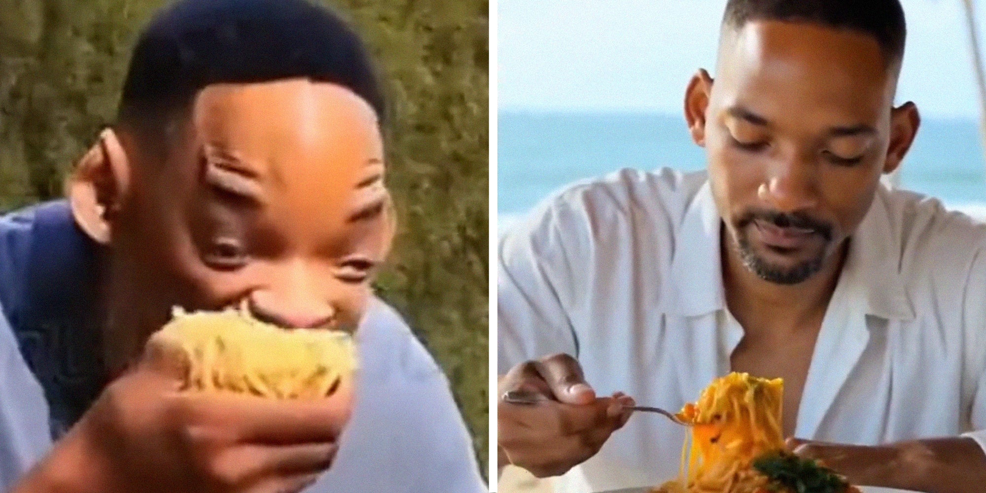 will smith eating spaghetti ai