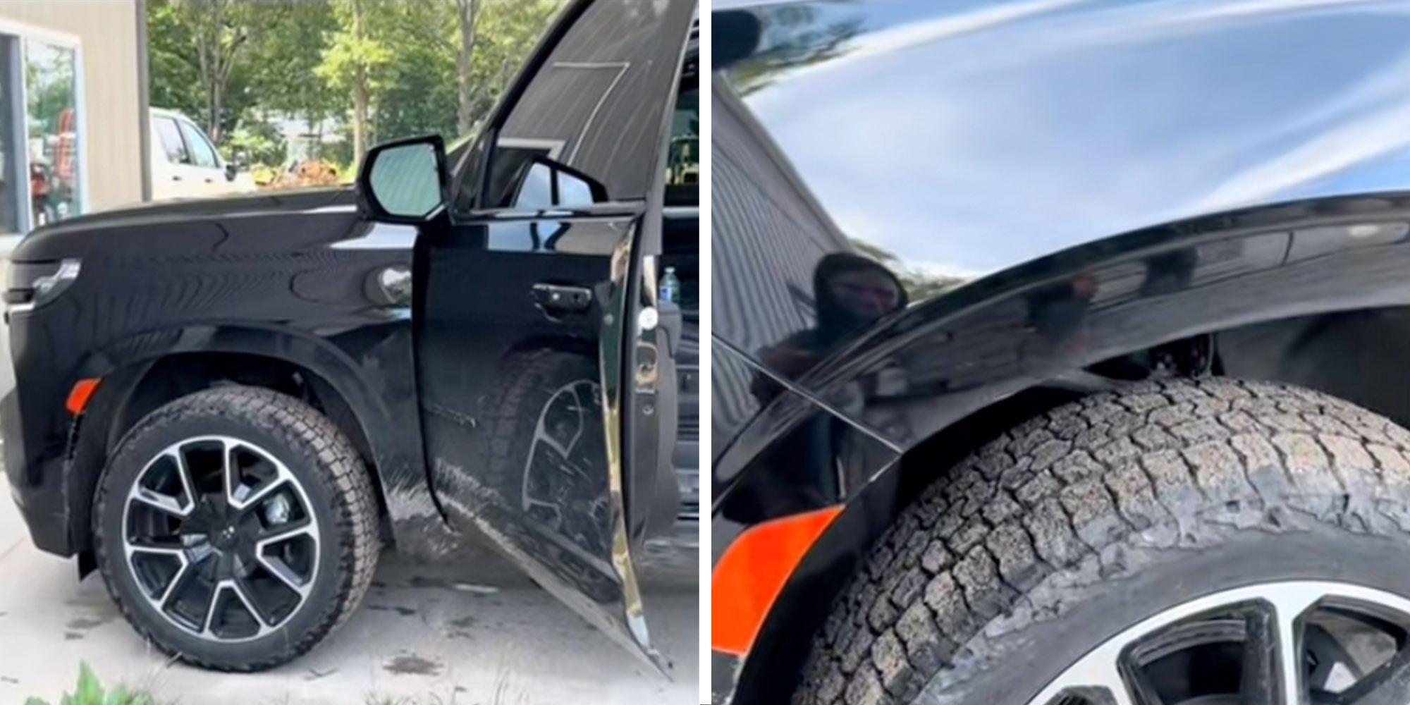 Screenshots from @hannah_farm's Tiktok of their Chevy Suburban