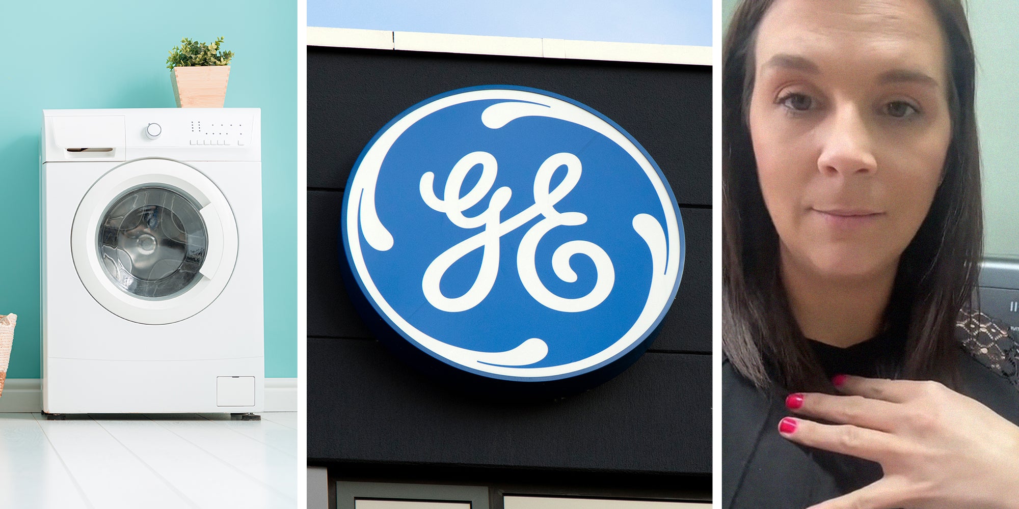 Dryer vehicle(l) GE brand(c) Woman shares why she won't use GE Brand(r)