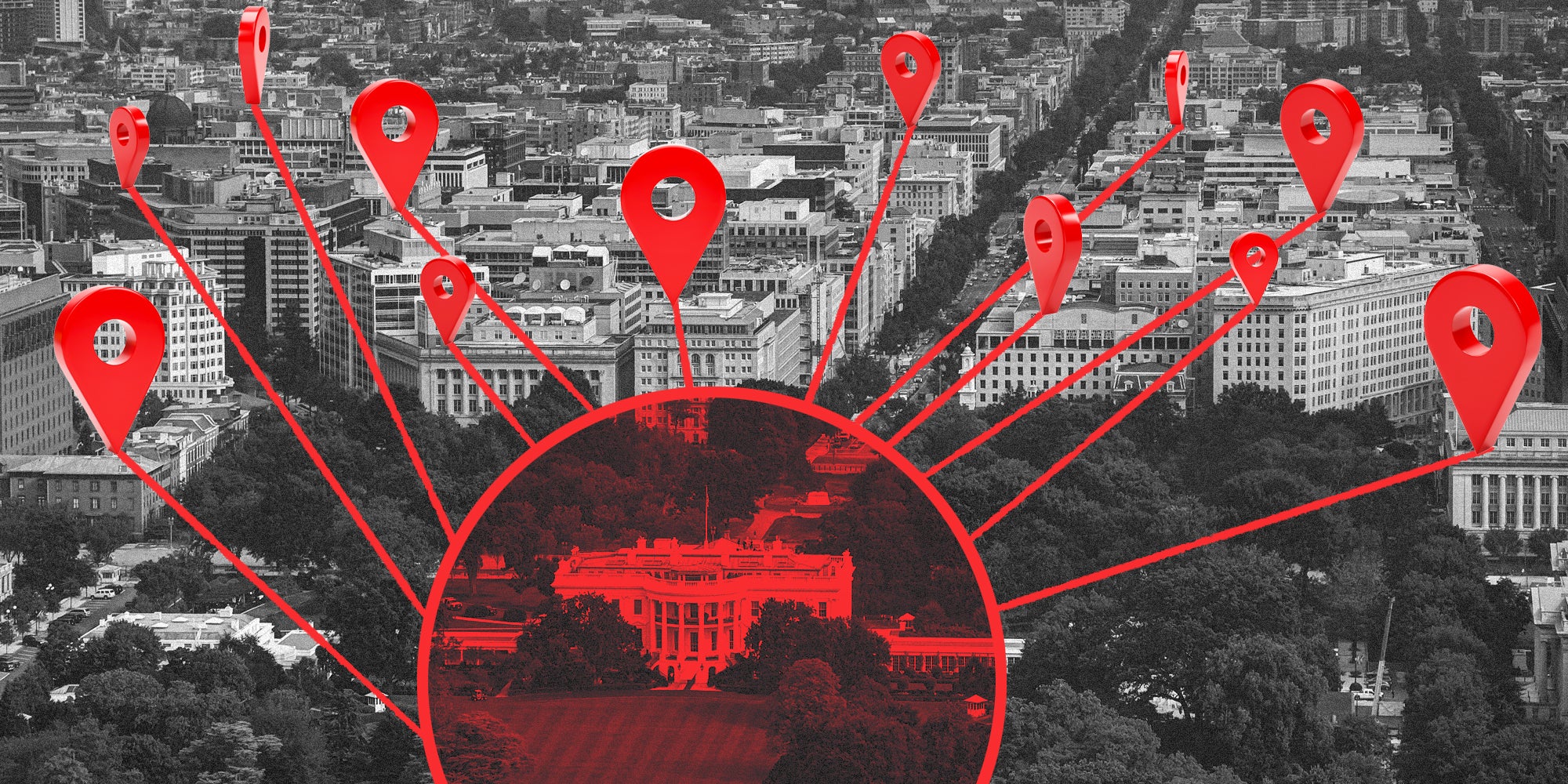 White house with beacon marks tethered to it