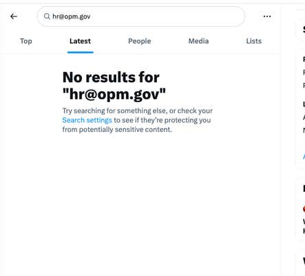 blocked searches for elon musk's hr opm email