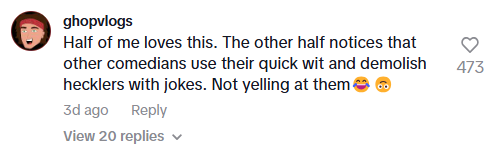 Screenshot of a TikTok comment about natalie cuomo meltdown