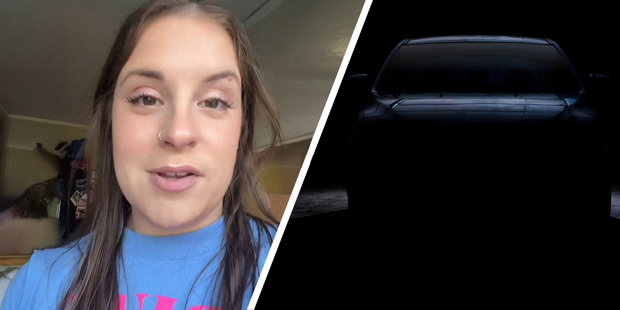 Woman shares what new vehicle her husband got(l) Silhouette of vehicle(r)