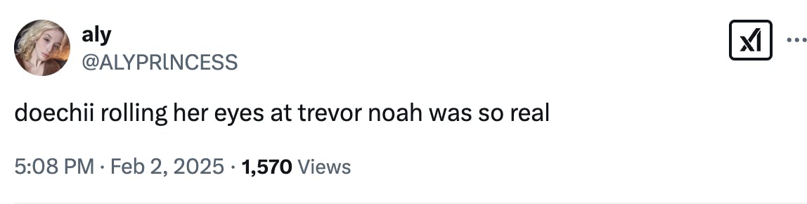 doechii rolls eyes trevor noah