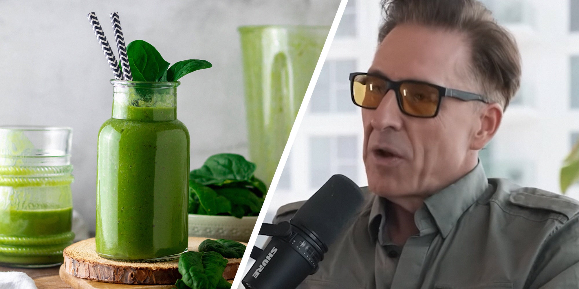 Green Smoothie(l) Doctor gives warning to green juices(r)