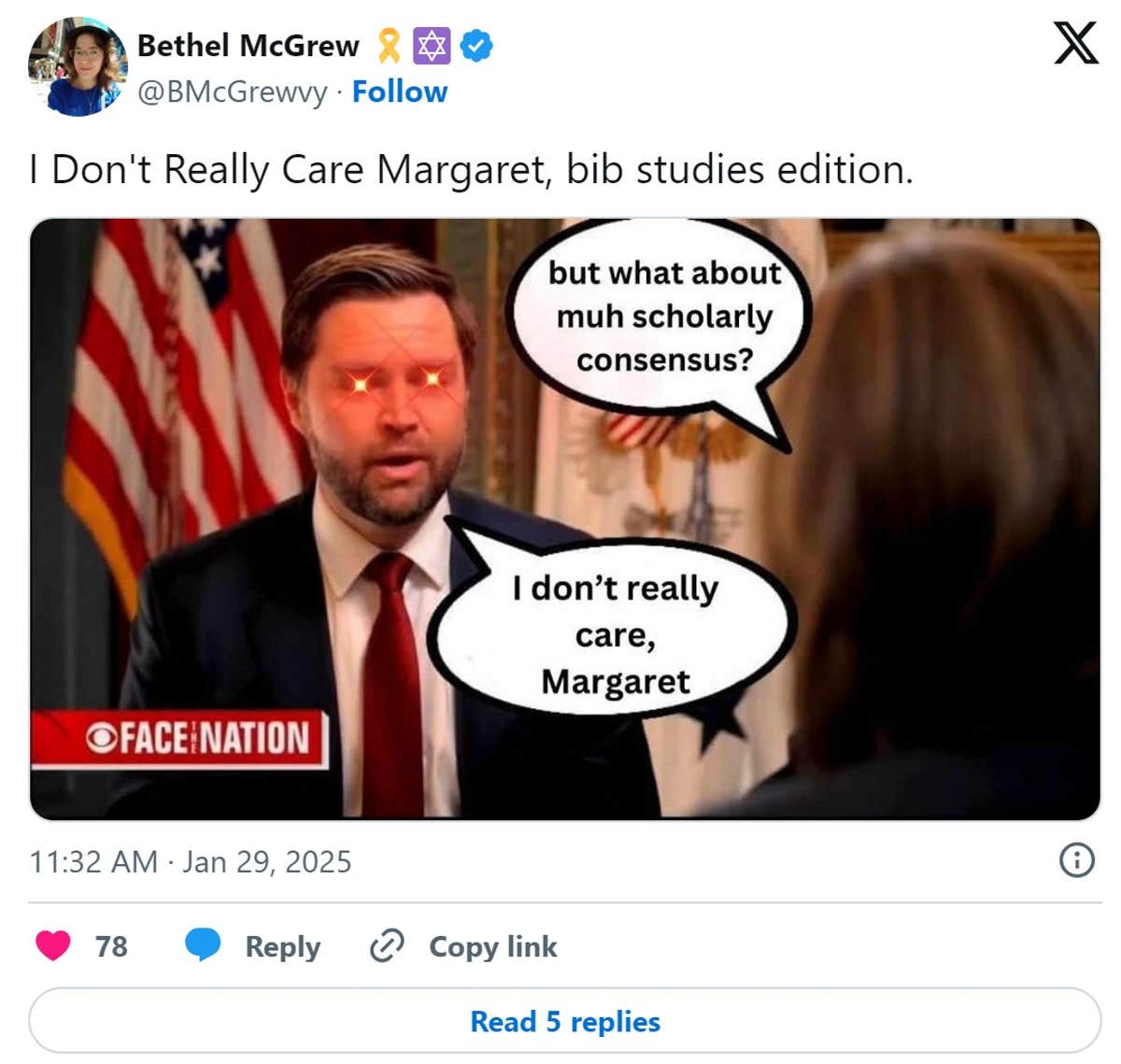 The JD Vance I Don't Care Margaret Meme, Explained