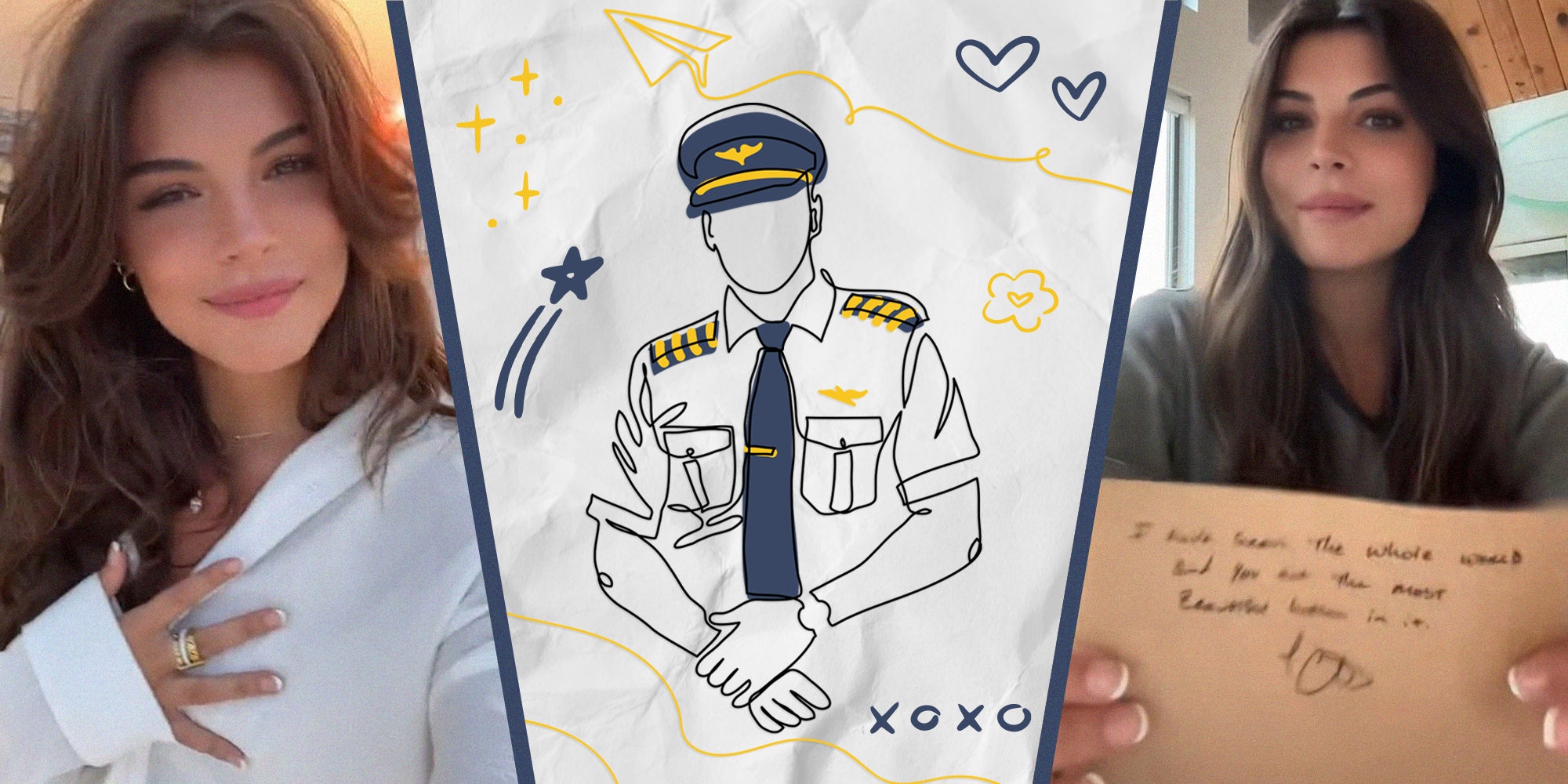 photos of Viral TikTok of a Woman's note from pilot