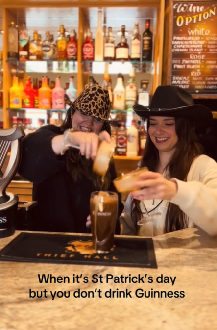Screenshot from TikTok of discussion about espresso martini guinness
