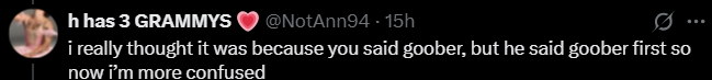 Screenshot from X conversation about date outfit rejection goober