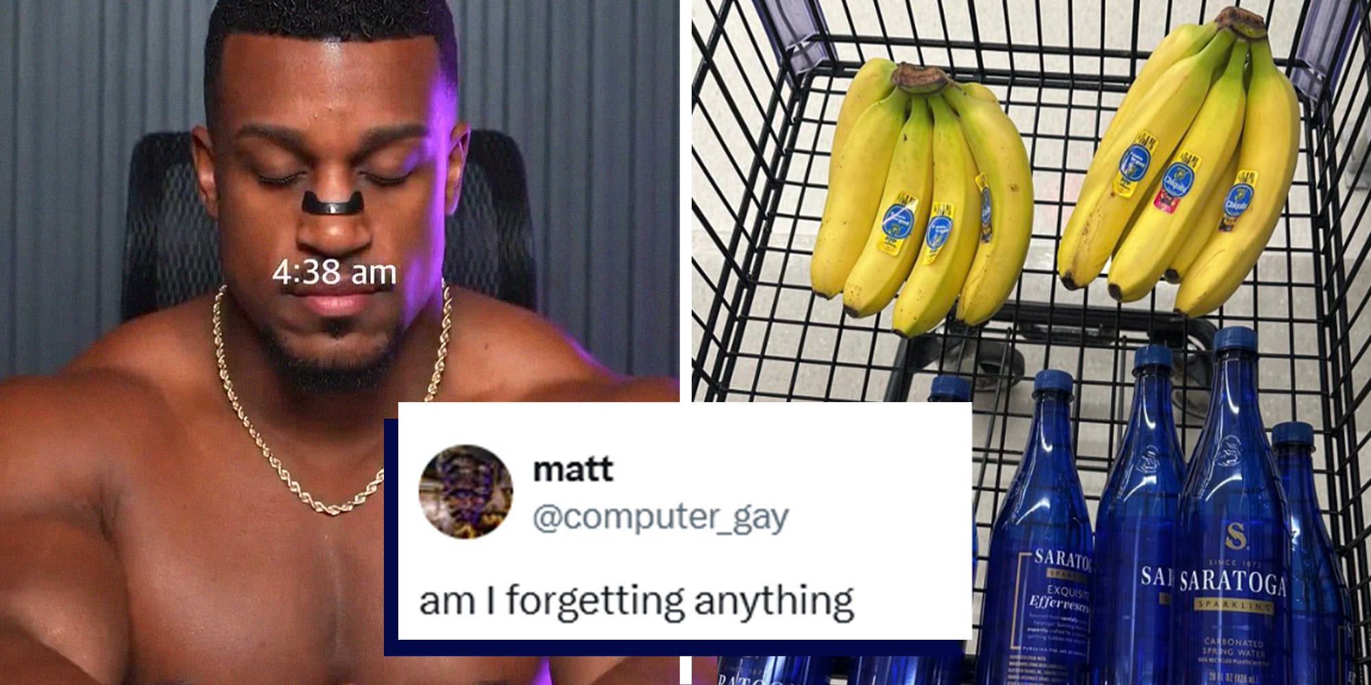 Ashton hall(l) Cart with bananas and Saratoga water(r)